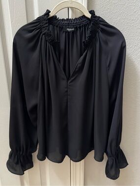 Madewell Black Flowy Top Small